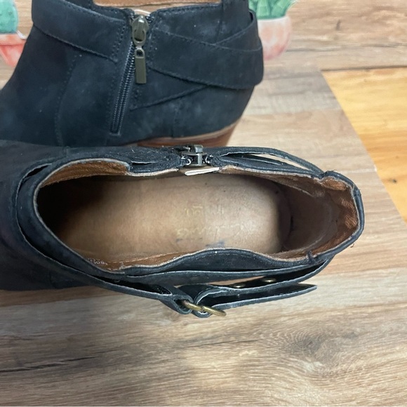 Clarks Spye Belle Black Leather Ankle Booties women’s 9.5 boho - Picture 6 of 10